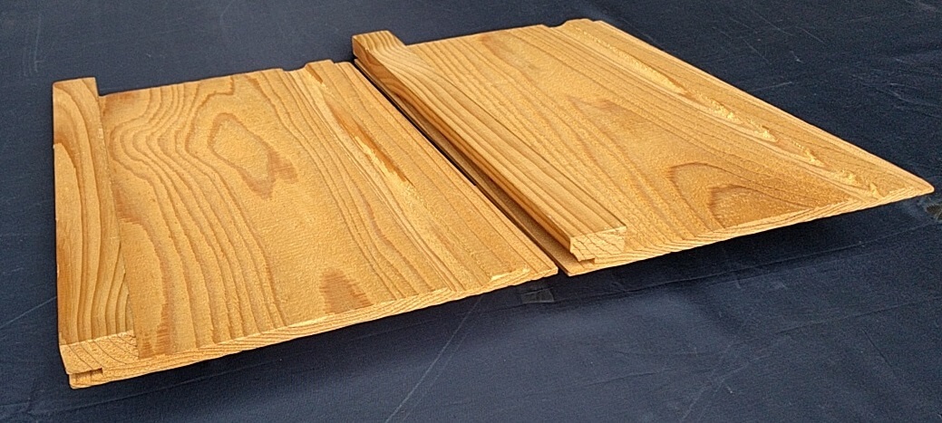 無垢 源平 根杢 2分3厘板　2尺角　ウズクリ仕上 米ヒバ額縁　10畳用　和室 天井板 - 2